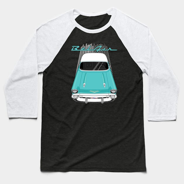 Chevrolet Bel Air 1957 - pinecrest green and white Baseball T-Shirt by V8social